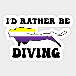 I'd Rather Be Diving: Nonbinary Pride Sticker